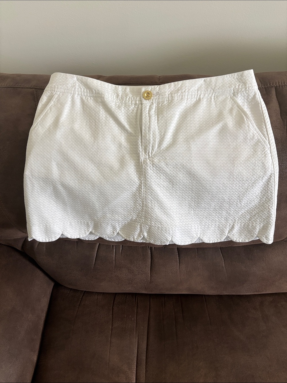 Lilly Pulitzer White Scallop Hem Skort